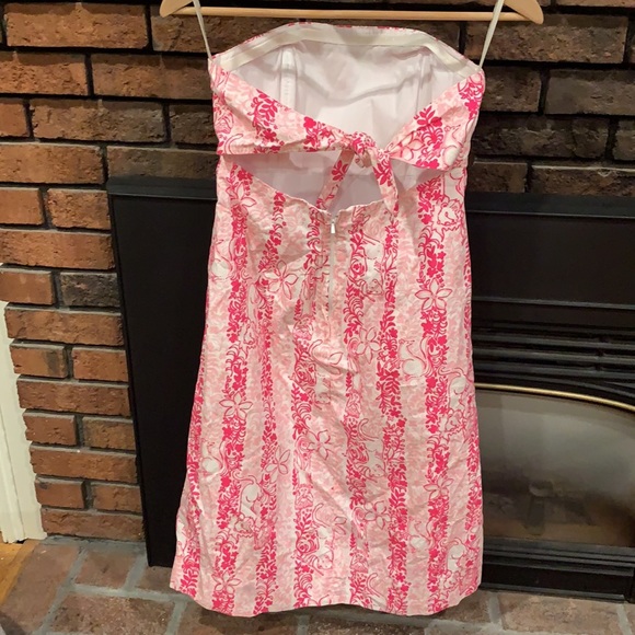 Pink and White strapless mini dress, SZ 2 - Picture 5 of 8